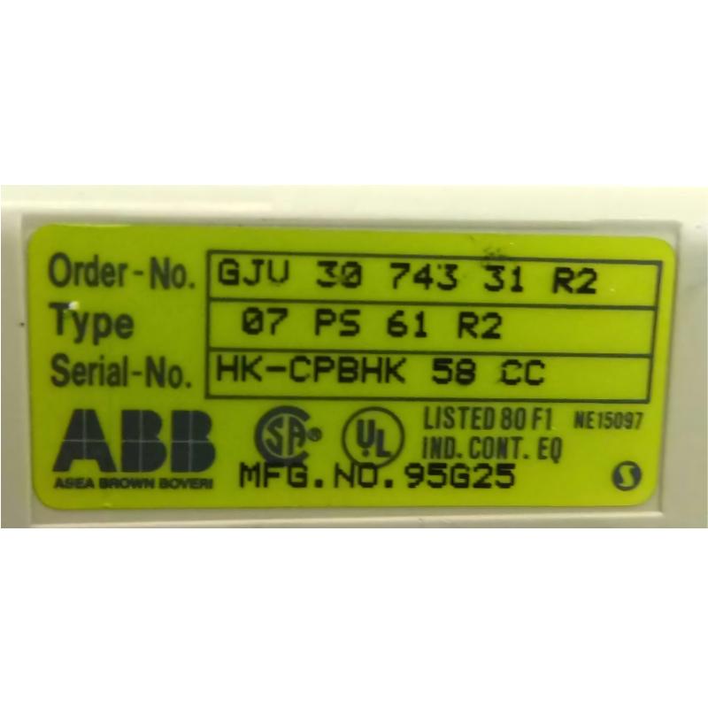 ABB 07PS61R2 GJV3074331R2 | Power Supply Module 12-Month Warranty Unbelievable Prices!